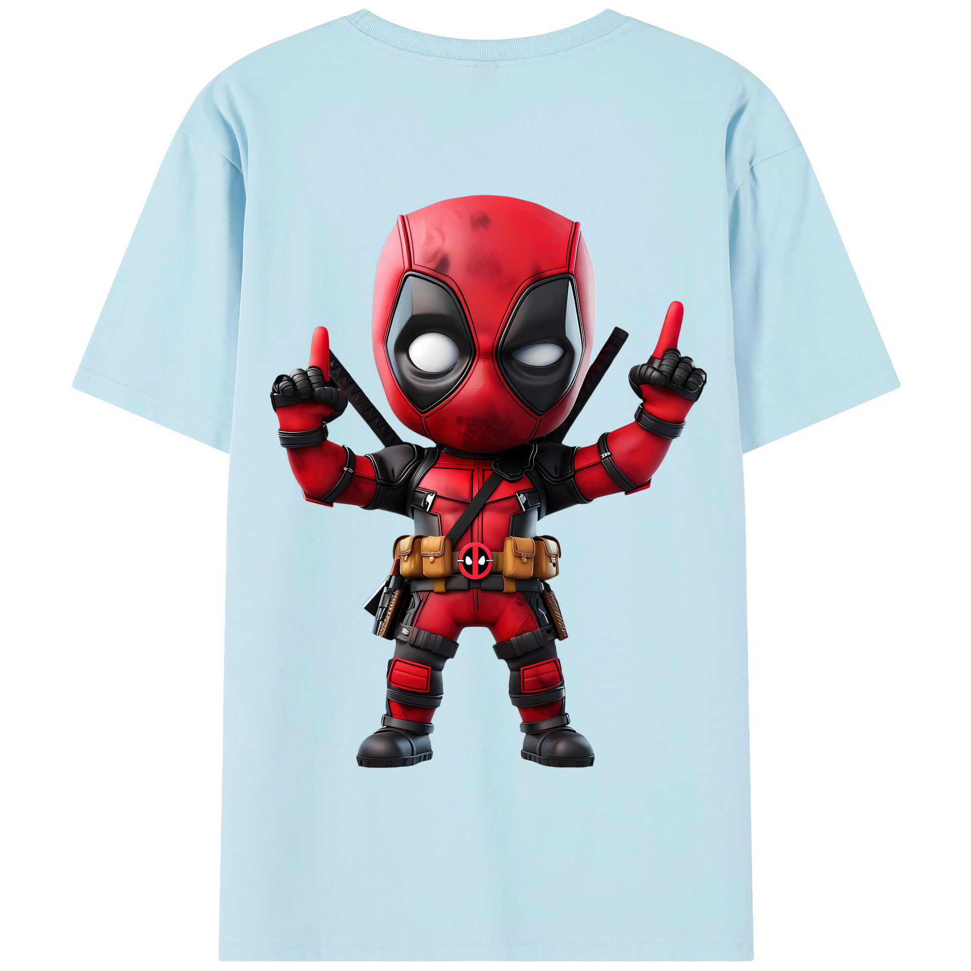 （画像用） Deadpool デッドプール 綿100％半袖Tシャツ（背面プリント）